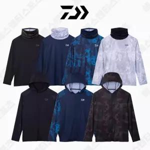 DAIWA 다이와 낚시복 상의 긴팔 티셔츠 쿨 아이스 DE-6223 후드 집업 여름 낚시