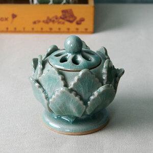 청자 연꽃 향로(소) / 향꽂기 미니향로 향받침 청자 도자기 데코용품 인테리어소품 선물용