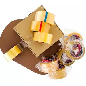 OPP 투명 박스테이프 50개, 중포장, 컬러, 크라프트, 취급주의, 테이프 컷터기