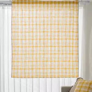 스타일링홈 옐로우 체크 가리개커튼 창문형