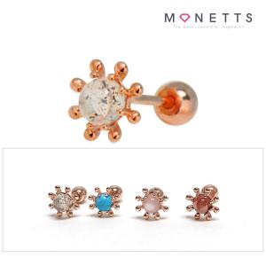 모네츠 14K 볼베젤 천연석 레브라도라이트 피어싱