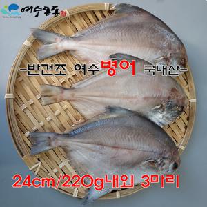 반건조 손질 여수 병어 24cm/ 220g내외 3마리 국내산 와사비 믹스간장 동봉