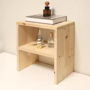 원목 양발이 선반 2단 310 삼나무 ㄷ자선반 인서트 틈새 정리대 공간활용 받침대 미니 수납장 피규어 진열장 주문제작