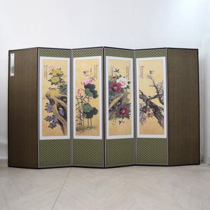 6폭 고화 화조 추사 병풍 제사용 양면 수공예