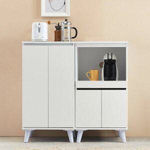 [바로방 가구]시크 다용도 홈카페 정수기다이 그릇 수납장+렌지대 세트