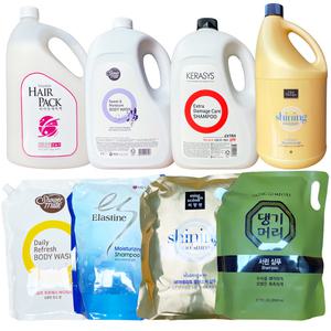 대용량 업소용 샴푸 린스 바디워시 4L 2L 투인원 파우치 리필 펌프 컨디셔너 겸용