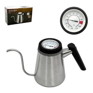 온도계 드립 포트 0.6L 커피 바리스타 카페 핸드 드립 스텐 주전자 온도 측정 용