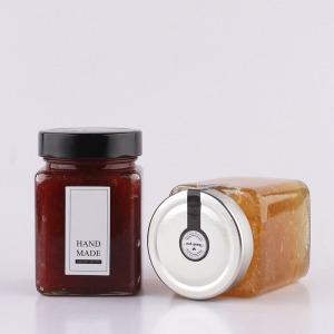 유리병 70파이 프리미엄 사각380ml 1개 잼병 쨈병 밀폐유리병 청병 꿀병 공병 과일청병 수제청병