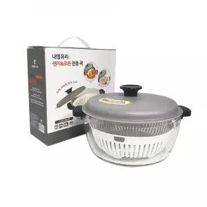 오븐락 내열유리 렌지 오븐 전용 쿡 2.3L 라면 조리용기 찜기 유리 냄비