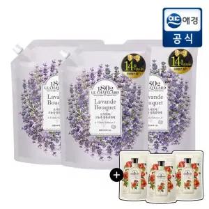 [르샤트라1802]르샤트라 섬유유연제 라벤더 1.6L 리필 x 3개 + 생화향기 3종 증정