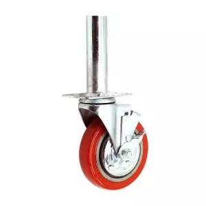 경량 아시바 적색 바퀴 캐스터 12.5cm(5인치) 사이드 회전브레이크형 
