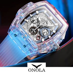 남자시계 여성 명품 브랜드 ON_M04 커플 투명 실리콘 사각 특이한 20대 30대 패션 여자 남자손목시계 추천