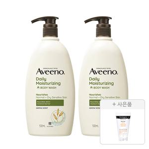 아비노 데일리모이스처라이징 바디워시 532ml, 2개+증정(뉴트로지나 아크네 폼 10g, 1개)