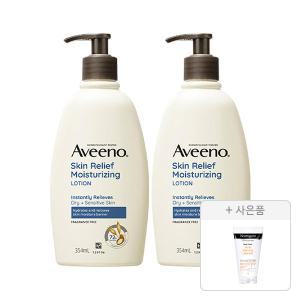 아비노 스킨릴리프 바디로션 354ml, 2개+증정(뉴트로지나 아크네 폼 10g, 1개)