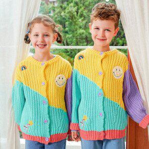 [미니도우] 스마일 레인보우 남아 여아 유아 아동 가디건