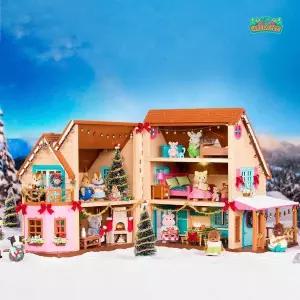 [우디즈패밀리] 불이 들어오는 코티지 3층집 소꿉놀이 역할놀이 여아 인형의집