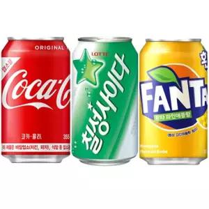 코카콜라 칠성사이다 환타 파인애플 355ml 각8캔씩 24캔 뚱캔