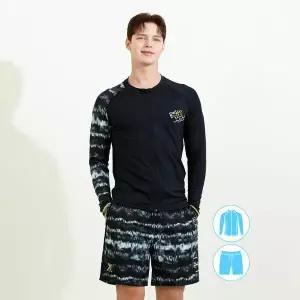 [하프클럽/베이직 엘르]베이직엘르 남성인 집업 래쉬가드 비치반바지 세트 BEM-W919K