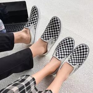 체크뮬스니커즈뮬슬리퍼운동화캔버스