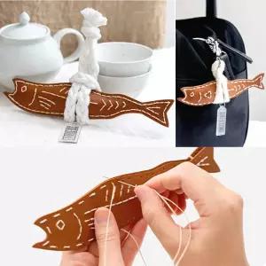 [문구티쳐] 민화샵 가죽공예 diy만들기 성인취미키트  액막이 명태 만들기 소원성취부적 무사고기원북어