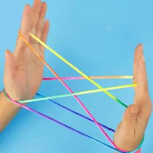 레인보우 실뜨기놀이실 실뜨개줄 82cm 실꽤기 실뜨개실 뜨개질실