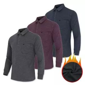 꽃중년 아빠티셔츠 중년 상의 기모 카라티 긴팔 40대 편한 보온 따뜻한