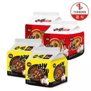 빽쿡 빽라면 8봉 115g 8) + 빽짜장 8봉 140g 8) 총 16봉