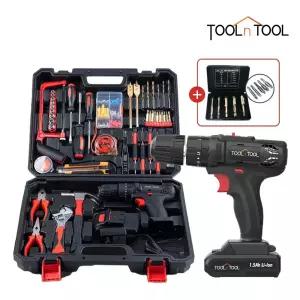 툴앤툴 21V 무선 충전식 전동드릴 수공구세트 80P TNT-HEX21LIS(+볼트리무버 5P)