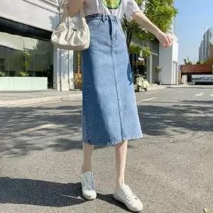 [셀러허브][라일리] Rly 데님 롱 청치마 절개라인 깔끔한 데일리 스 (S13529390)