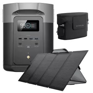 에코플로우 델타2 맥스 파워뱅크 캠핑 휴대용 배터리 2048Wh+태양광 패널 220W