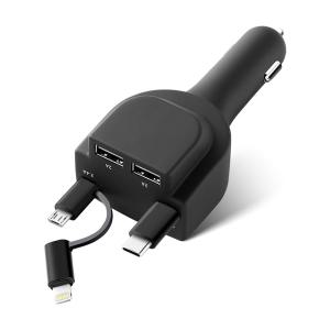 시크릿 이지릴 포맥스 차량용 핸드폰 4in1 핸드폰 릴타입 시거잭 C타입+5핀+8핀