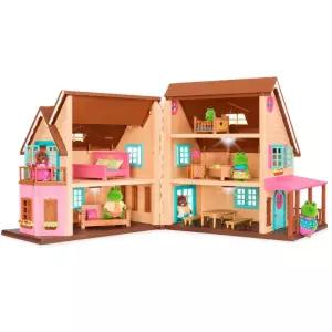 [우디즈패밀리] 불이들어오는코티지3층집 역할놀이 여아 인형의집