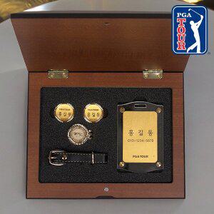 [피지에이투어][PGA투어] 순금 99.9% 골프 골드 볼마커+네임택 세트 주문제작 커스텀 MGS-001