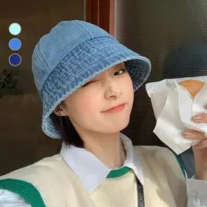 /르랑 데님 돔 버킷 햇 B 청 모자 벙거지 여름 여성 남자챙