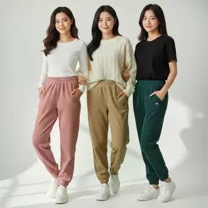 모렉스 여성 골덴 조거 트레이닝 바지 플리스 기모 밴딩 고무줄 팬츠 340