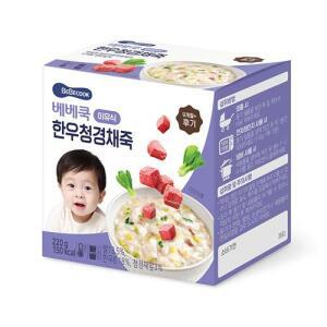 베베쿡 이유식 한우청경채죽 220g