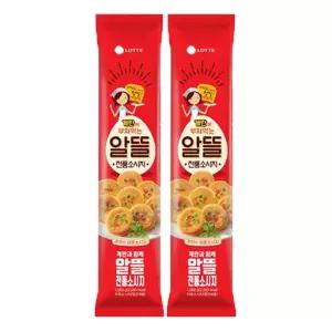 롯데 알뜰소시지 1kgX2개 옛날 추억의 분홍 전통 소시지 계란 반찬 도시락