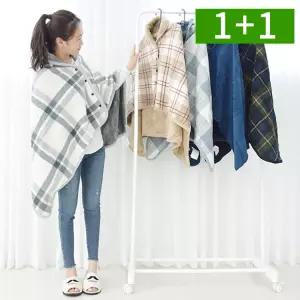 [1개+1개] 극세사 양털 무릎담요 똑딱이 망토담요 블랭킷 침구 이불 캠핑 사무실 겨울용품