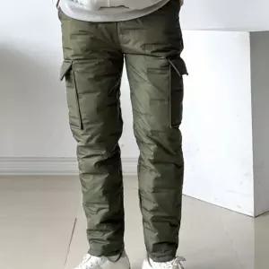 겨울 남성 패딩 카고 팬츠 솜바지 기모 아웃도어 건빵 바지 야상 누빔 깔깔이 고무줄 밴딩 항공 배달 작업