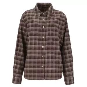 [롯데백화점]abfz 골드 단추 포인트 체크 롱 긴팔 남방 APZ1QB03B