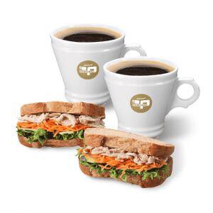 아메리카노(R) 2잔+치킨 샐러드 통밀 샌드위치