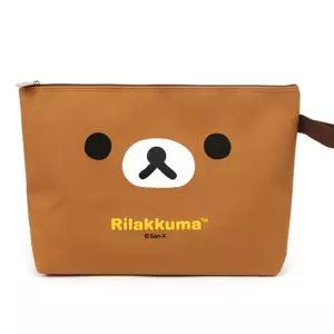리락쿠마 어린이집 유치원 유아 식판 도시락 가방 파우치(브라운)