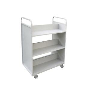 도서관 철제 2단 북카트 V자형 웨건 무음휠 분류 운반 2층 평면형 카트