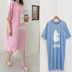 [보리보리/보리맘]무민 반팔 수유 원피스 빅사이즈 여름 수유복 잠옷 ID647