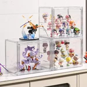 투명 피규어 케이스 2단 선반/대형 정리 가챠 장식장 굿즈 보관함 프라모델 진열장