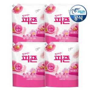 피죤 섬유유연제 핑크로즈 2.3L 리필 x 4개