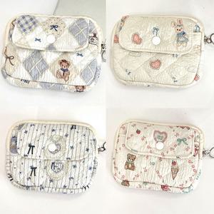 플라르 퀼팅 미니 수납 누비지갑 지퍼 파우치