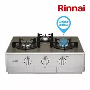[린나이] 펄 크리스탈 3구 가스렌지/가스레인지 RTR-Y3210BR