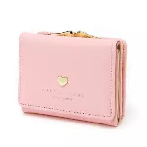 가죽 반지갑 핑크 어린이 미니 청소년 카드 (WFHN904)