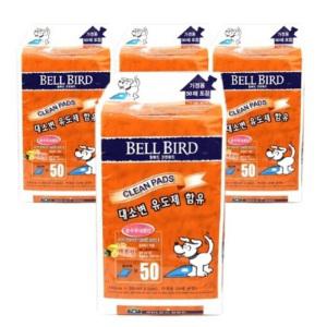 벨버드 대소변 룬련 가능 대소변 유도제 첨가 강아지 배변패드 50매 4팩
